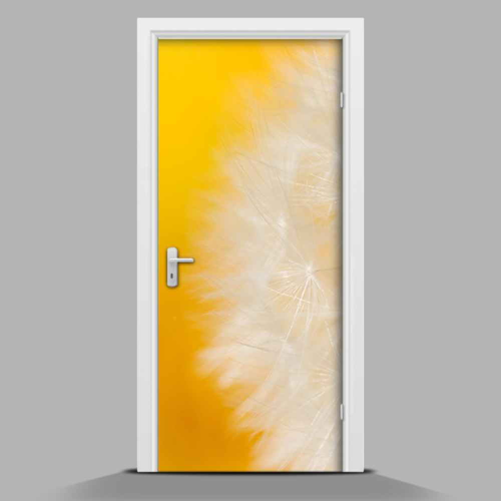 Autocolant pentru uși Papadia pe un fundal galben