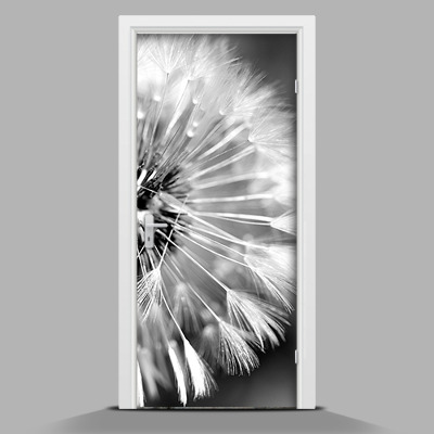 Autocolant de uși păpădie alb-negru