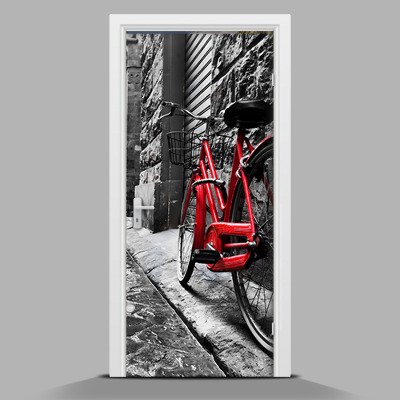 Autocolant de uşă bicicletă roșie