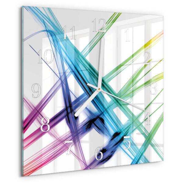 Ceas pătrat de perete din sticlă Abstracție