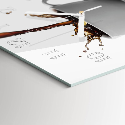 Ceas pătrat de perete din sticlă Ceașcă de cafea