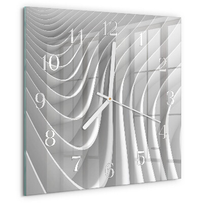 Ceas pătrat de perete din sticlă Abstracție
