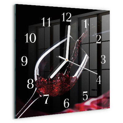 Ceas pătrat de perete din sticlă Vin