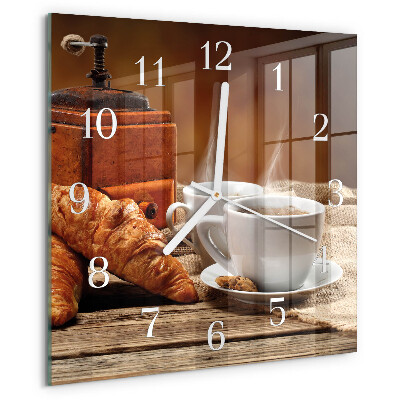 Ceas pătrat de perete din sticlă Râșniță de cafea
