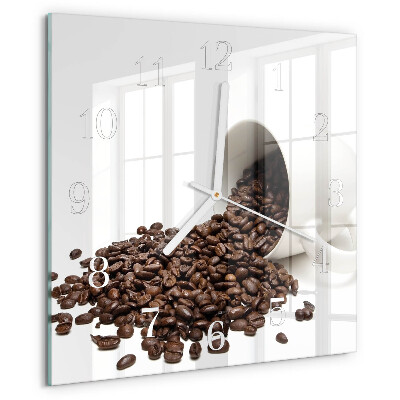 Ceas pătrat de perete din sticlă Ceașcă de cafea