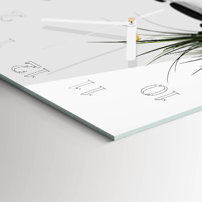 Ceas pătrat de perete din sticlă Pietre