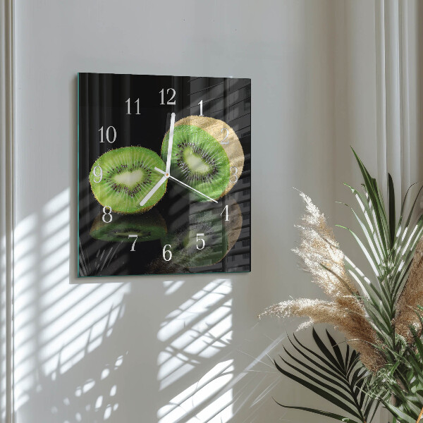 Ceas pătrat de perete din sticlă Kiwi