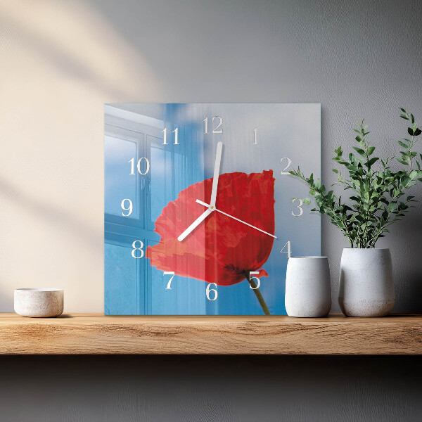 Ceas pătrat de perete din sticlă Mac