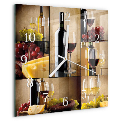 Ceas pătrat de perete din sticlă Sticlă de vin