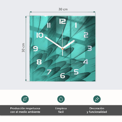 Ceas pătrat de perete din sticlă Orizont