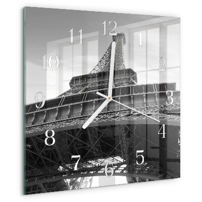 Ceas pătrat de perete din sticlă Turnul Eiffel din Paris
