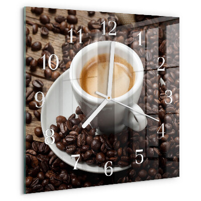 Ceas pătrat de perete din sticlă Ceașcă de cafea