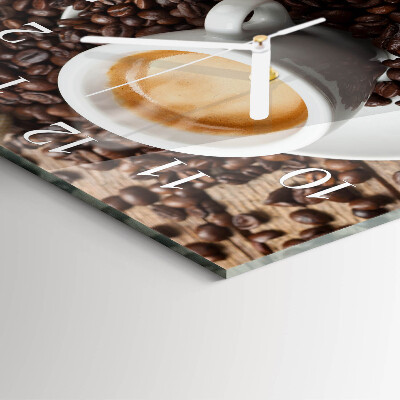 Ceas pătrat de perete din sticlă Ceașcă de cafea