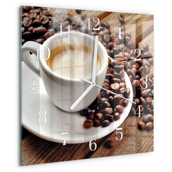 Ceas pătrat de perete din sticlă Ceașcă de cafea