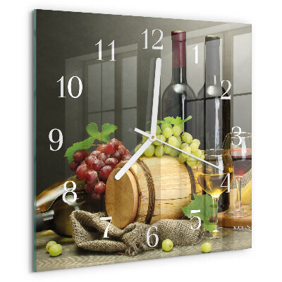 Ceas pătrat de perete din sticlă Struguri pentru vin