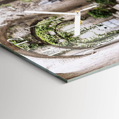 Ceas pătrat de perete din sticlă Plante Avenue