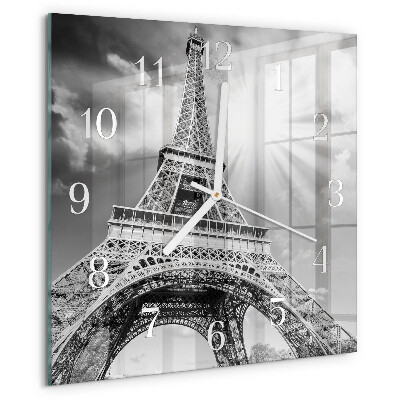 Ceas pătrat de perete din sticlă Turnul Eiffel din Paris