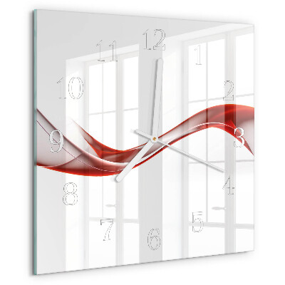 Ceas pătrat de perete din sticlă Linii abstracte