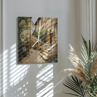 Ceas pătrat de perete din sticlă Avenue Palms