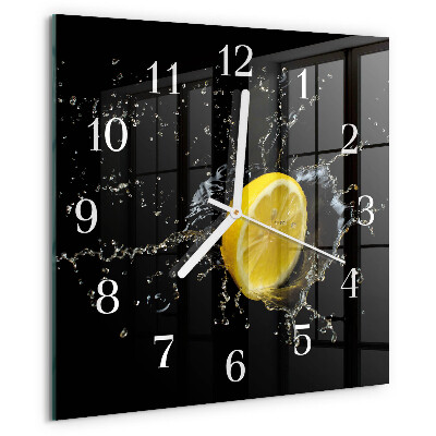 Ceas pătrat de perete din sticlă Citric
