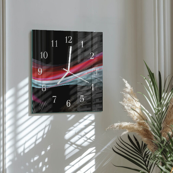 Ceas pătrat de perete din sticlă Abstracție