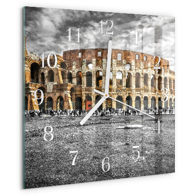 Ceas pătrat de perete din sticlă Colosseum