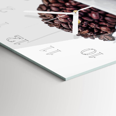 Ceas pătrat de perete din sticlă Boabe de cafea