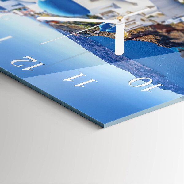Ceas pătrat de perete din sticlă Santorini