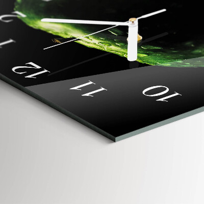 Ceas pătrat de perete din sticlă Măr