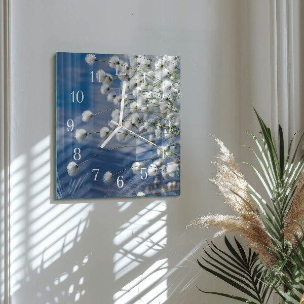 Ceas pătrat de perete din sticlă Bumbac