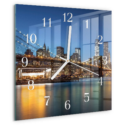 Ceas pătrat de perete din sticlă Orizont