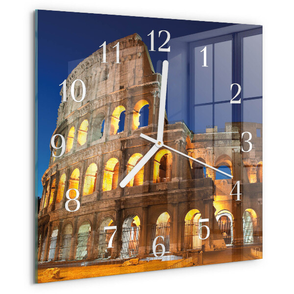 Ceas pătrat de perete din sticlă Colosseum