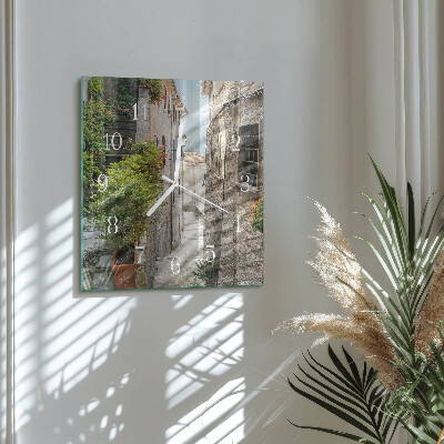 Ceas pătrat de perete din sticlă Grecia