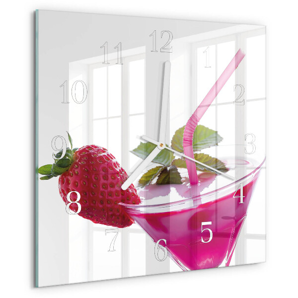 Ceas pătrat de perete din sticlă Cocktail