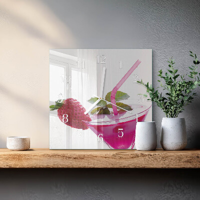 Ceas pătrat de perete din sticlă Cocktail