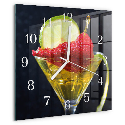 Ceas pătrat de perete din sticlă Cocktail