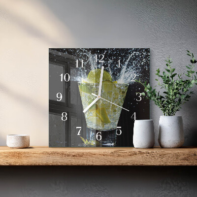 Ceas pătrat de perete din sticlă Cocktail