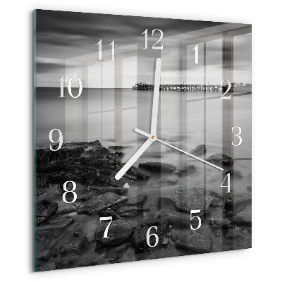 Ceas pătrat de perete din sticlă Malul râului