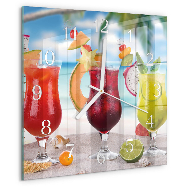 Ceas pătrat de perete din sticlă Cocktail