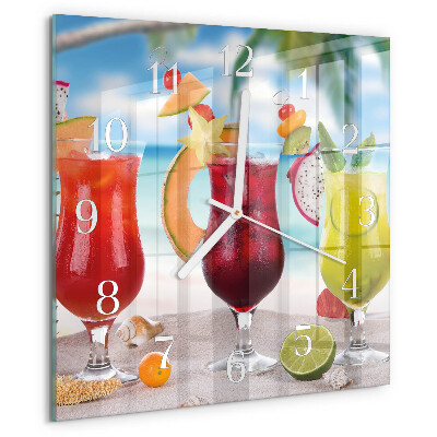 Ceas pătrat de perete din sticlă Cocktail