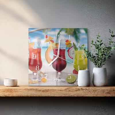 Ceas pătrat de perete din sticlă Cocktail