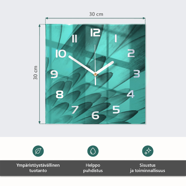 Ceas pătrat de perete din sticlă Bea