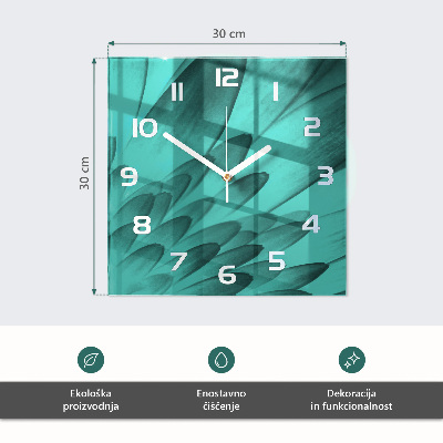 Ceas pătrat de perete din sticlă Măr