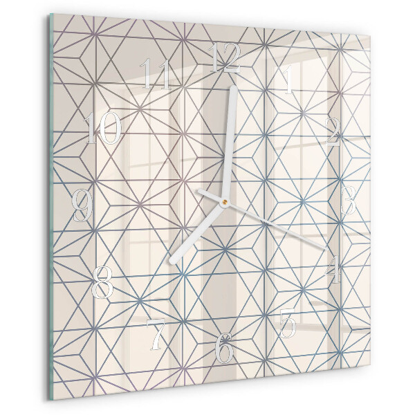 Ceas pătrat de perete din sticlă Model geometric