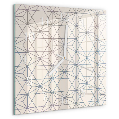 Ceas pătrat de perete din sticlă Model geometric