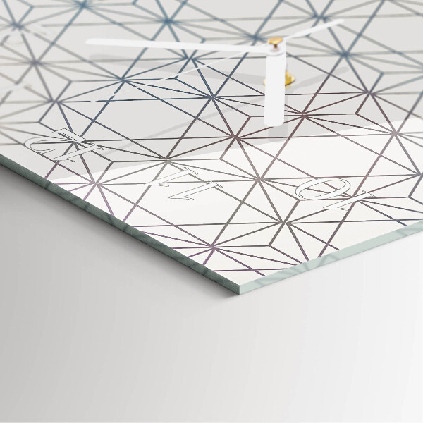 Ceas pătrat de perete din sticlă Model geometric