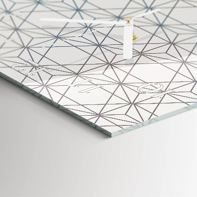 Ceas pătrat de perete din sticlă Model geometric