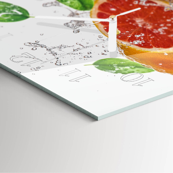 Ceas pătrat de perete din sticlă Grapefruit