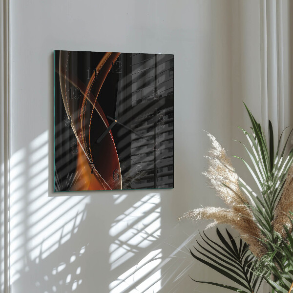 Ceas din sticlă pătrat Linii abstracte