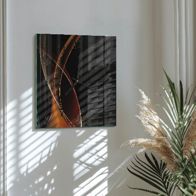 Ceas din sticlă pătrat Linii abstracte